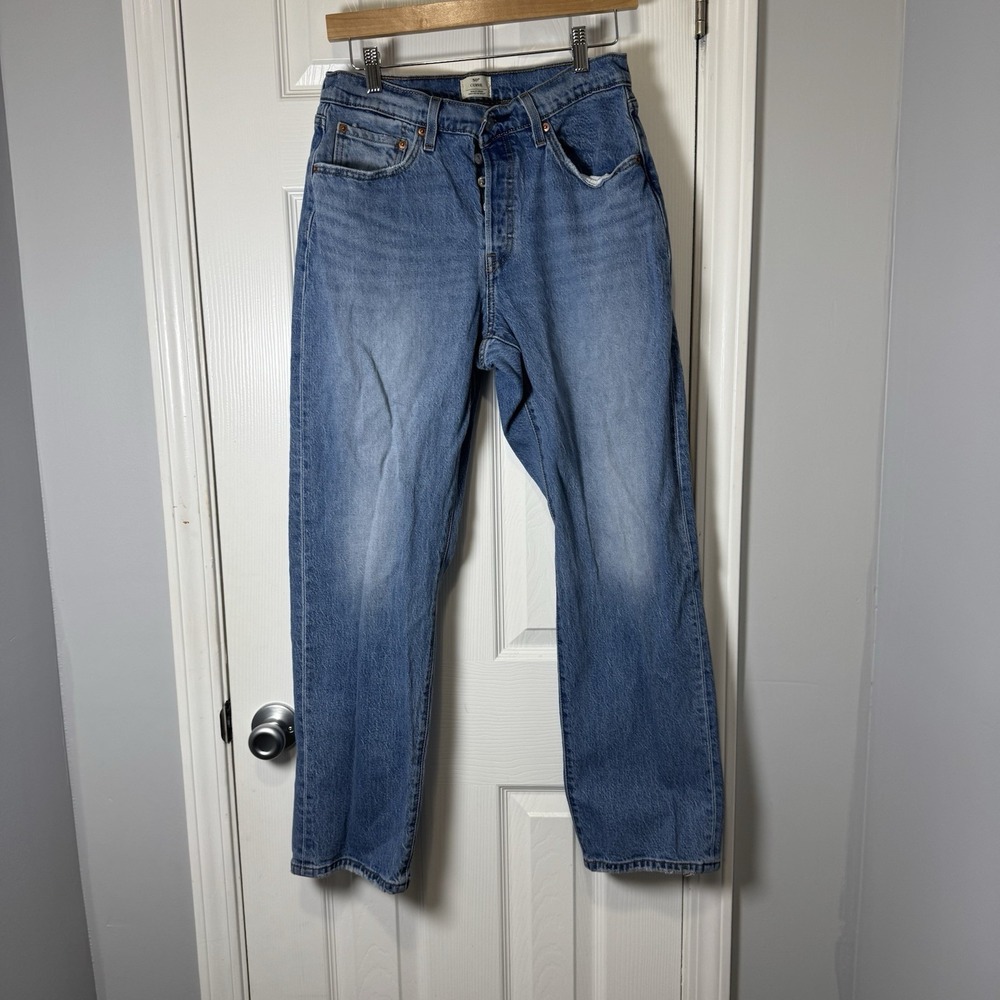 Levi's 501 Curve Women's Blue Medium Wash High Rise Straight Denim Jeans 30x30